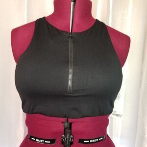 Sage Collective Black Sports Bra With Zipper (size XL)